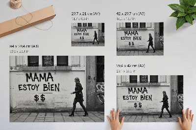 Plakat mit Graffiti-Motiv einer Straße