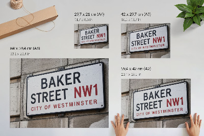 Poster mit Gedenktafel-Motiv der Baker Street