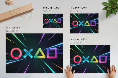 Plakat mit Spielersymbolen