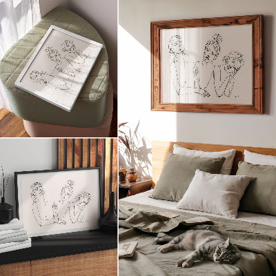 Poster mit Frauen-Lineart