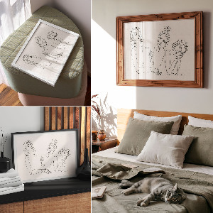 Poster bilder Frauen-Lineart