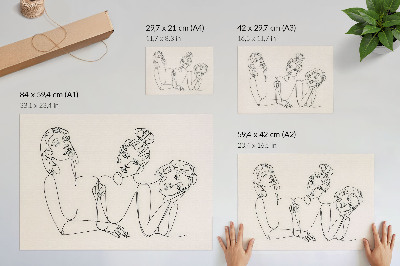 Poster mit Frauen-Lineart