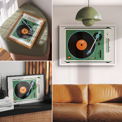 Poster mit Retro-Grammophon