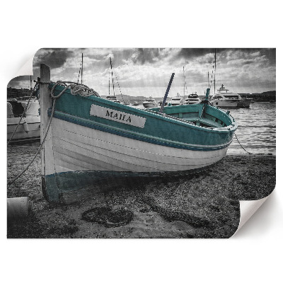 Poster mit Boot am Strand