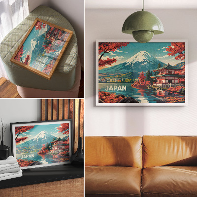 Plakat mit Motiv einer japanischen Landschaft