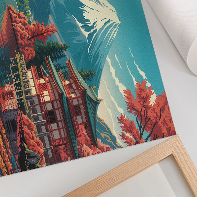 Plakat mit Motiv einer japanischen Landschaft