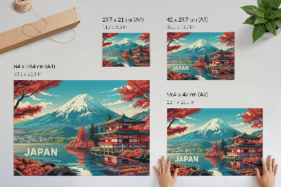 Plakat mit Motiv einer japanischen Landschaft