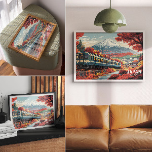 Wandposter Japanische Landschaft