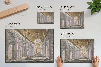 Plakat mit Motiv des Innenraums der Basilika