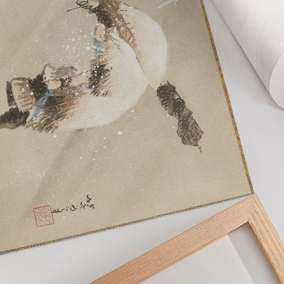 Poster mit Motiv eines Fischers im Schnee