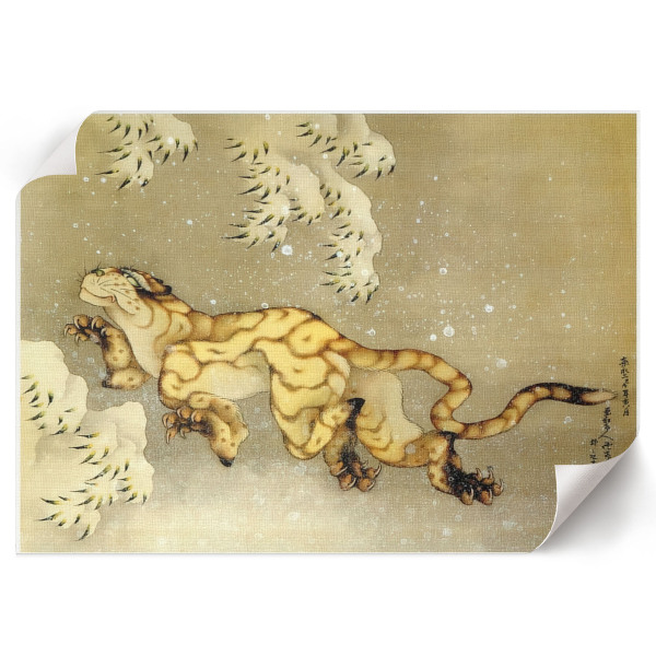 Poster mit einem Tiger im Schnee