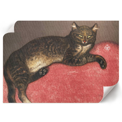 Plakat mit Motiv einer Katze auf einem Kissen