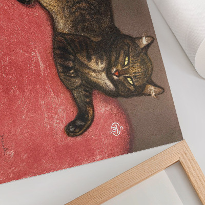 Plakat mit Motiv einer Katze auf einem Kissen