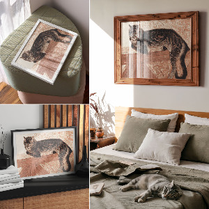 Poster bilder Eine Katze auf dem Geländer