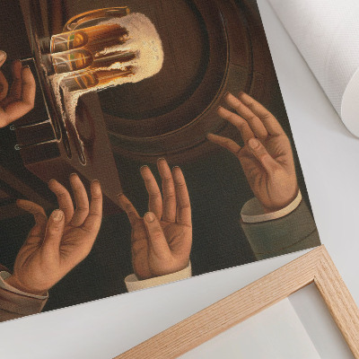 Wandposter mit dem Motiv 'Sieben Männerhände'