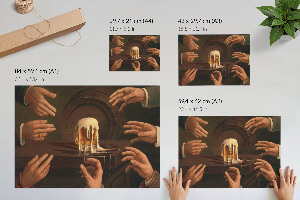 Wandposter Sieben Männerhände