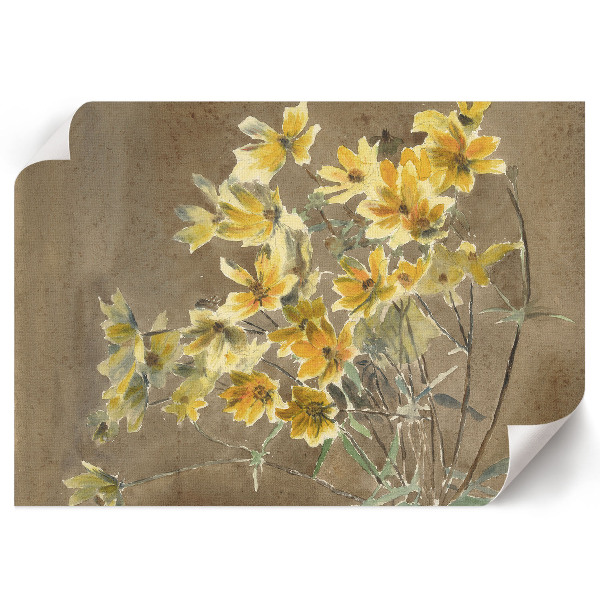 Wandposter mit gelber Blume