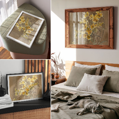 Wandposter mit gelber Blume