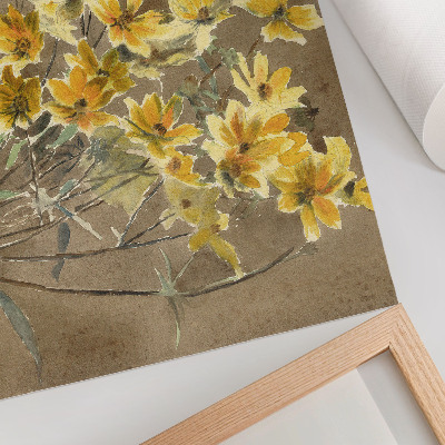 Wandposter mit gelber Blume