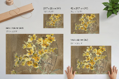 Wandposter mit gelber Blume