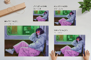 Plakat Mädchen in der U-Bahn