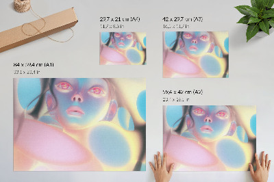 Wandposter mit futuristischer Figur
