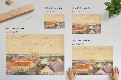 Plakat mit Stadtansicht