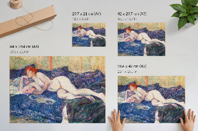 Poster mit Druck einer nackten Frau